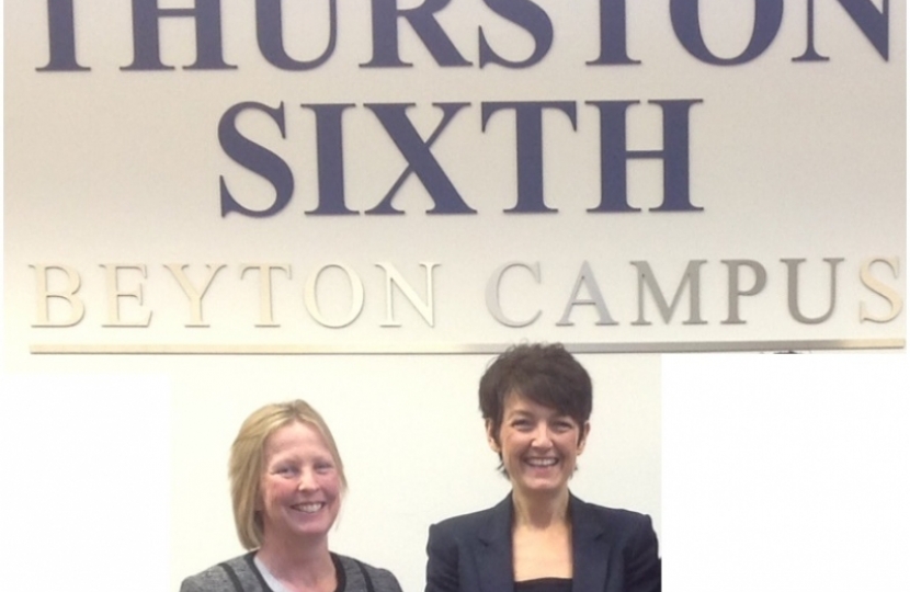 Jo Churchill attended Thurston College Sixth Form
