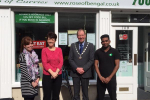 Jo and Robert Everitt outside The Rose of Bengal